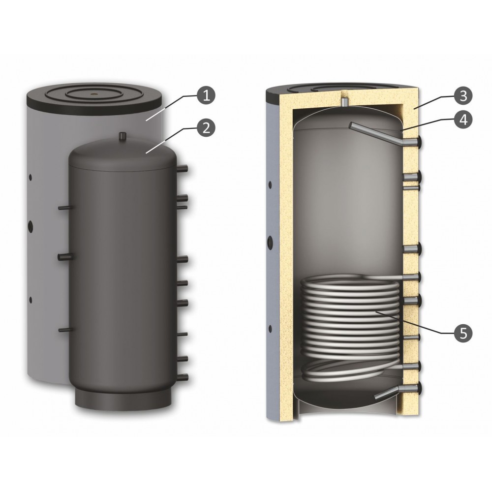 Buffer Tank Sunsystem, Model PR 1000, Capacity 1000L, One heat exchange coil, Industrial Vessel | Buffer Tanks Buffer Tank Sunsystem, Model PR 1000, Capacity 1000L, One heat exchange coil, Industrial Vessel | Buffer Tanks | DHW Cylinders & Buffers |
