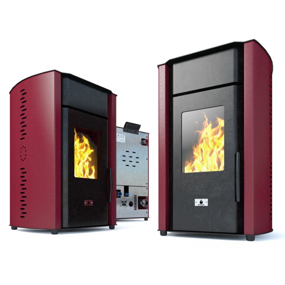 Pellet boiler stove Eco Spar Alba Bordeaux, 18kW | Pellet Stoves With Back Boiler | Pellet Stoves |