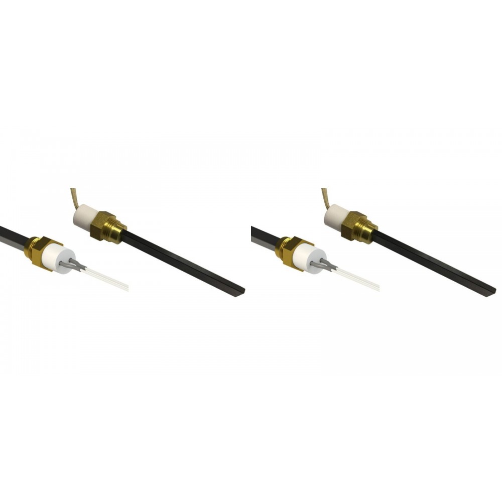 Igniter / Heating element with black quartz crystal for pellet stoves Karmek One, Balkan Energy, La Nordica and others, total length 126mm, 300W - x2