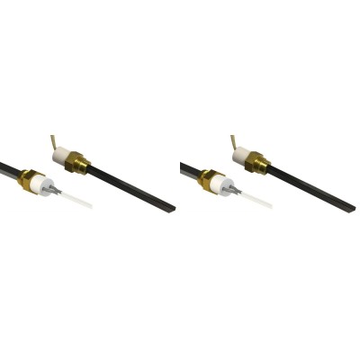 Igniter / Heating element with black quartz crystal for pellet stoves Karmek One, Balkan Energy, La Nordica and others, total length 126mm, 300W - x2 - Pellet Stove Parts