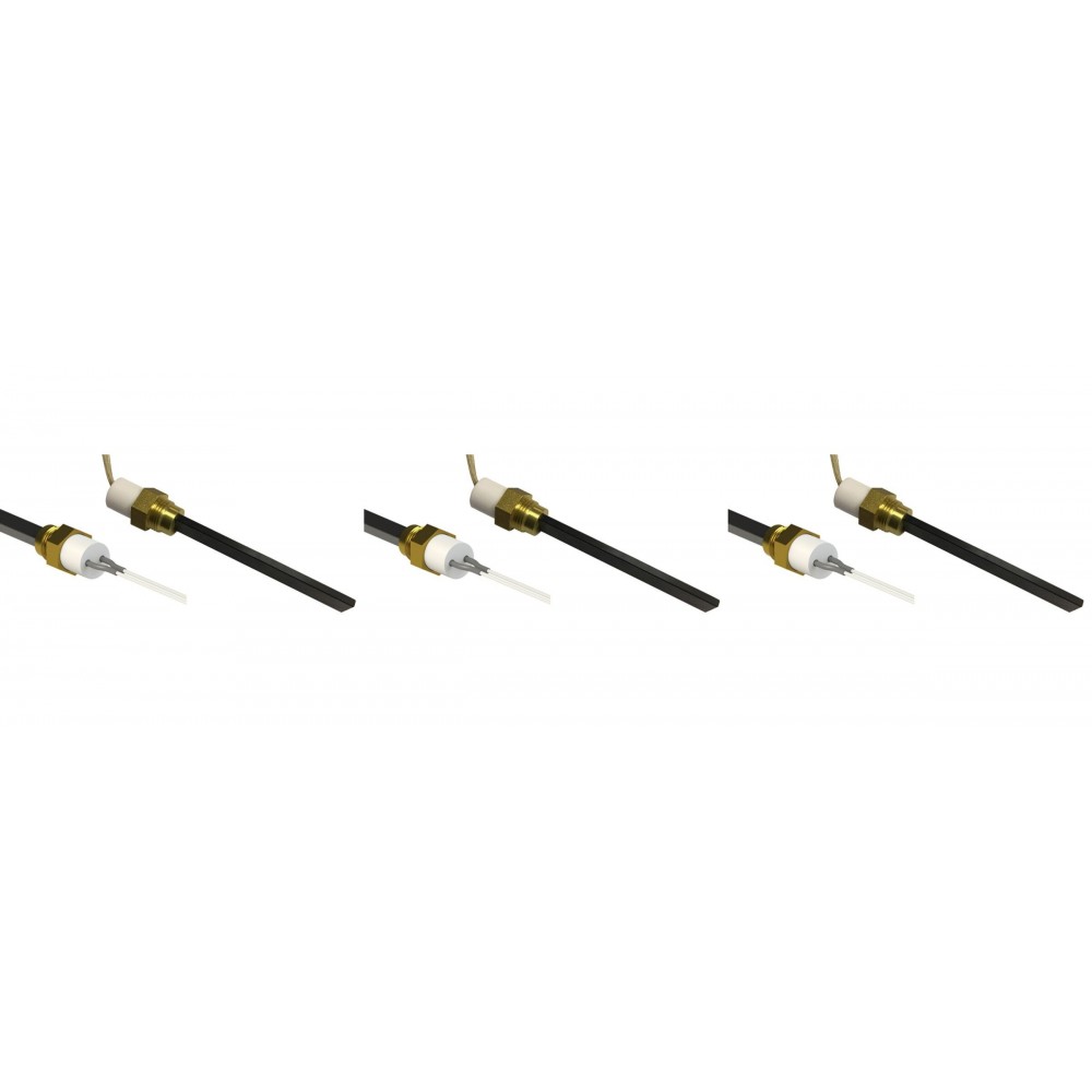 Igniter / Heating element with black quartz crystal for pellet stoves Karmek One, Balkan Energy, La Nordica and others, total length 126mm, 300W - x3