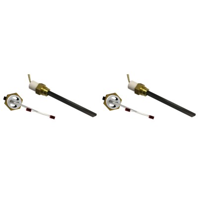 Igniter / Heating element with black quartz crystal for pellet stoves Ferroli, Eco Spar, BURNiT and others, total length 123mm, 300W - x2 - Pellet Stove Parts