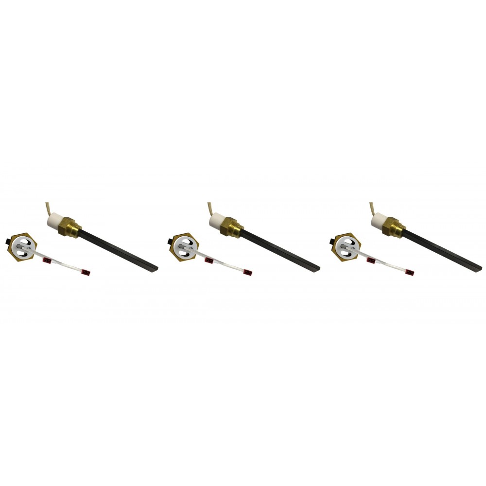 Igniter / Heating element with black quartz crystal for pellet stoves Ferroli, Eco Spar, BURNiT and others, total length 123mm, 300W - x3