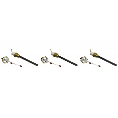 Igniter / Heating element with black quartz crystal for pellet stoves Ferroli, Eco Spar, BURNiT and others, total length 123mm, 300W - x3 - Pellet Stove Parts