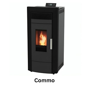 Pellet fireplace with water jacket Alfa Plam Commo