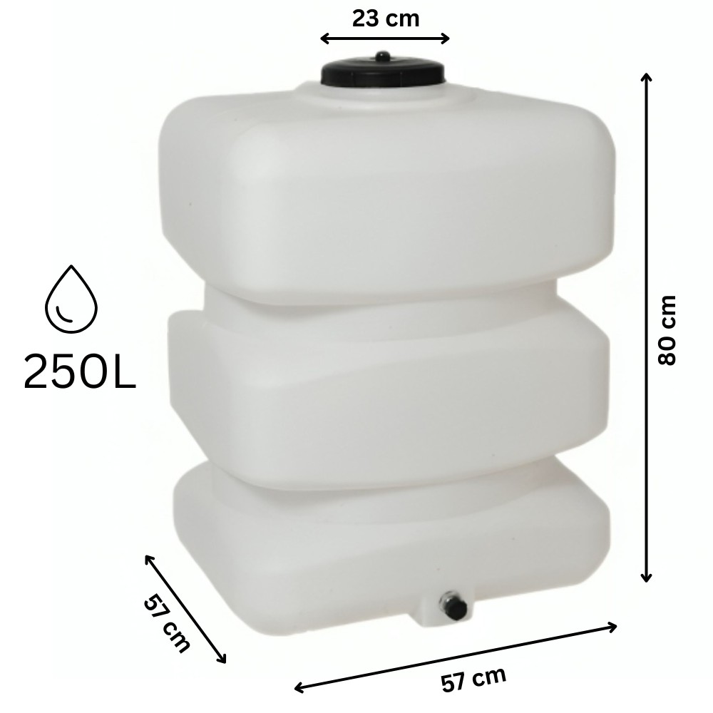 White vertical drinking water tank
