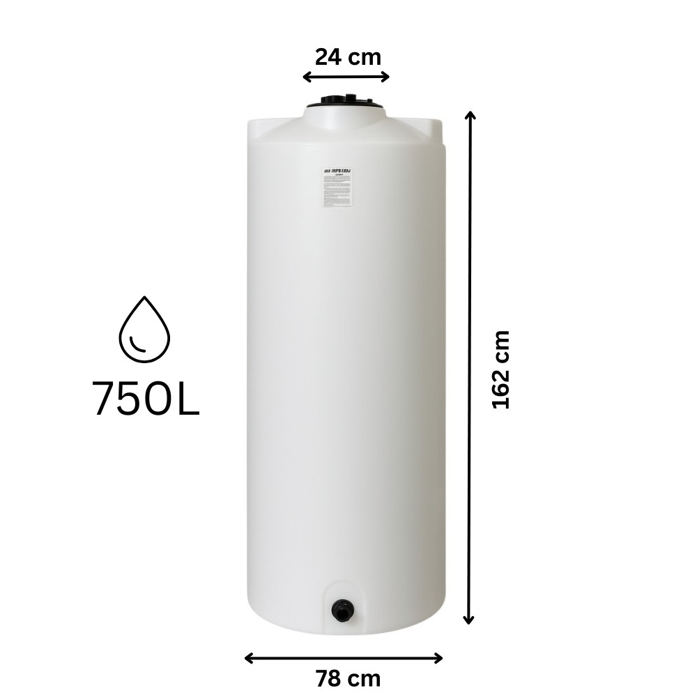 White vertical drinking water tank