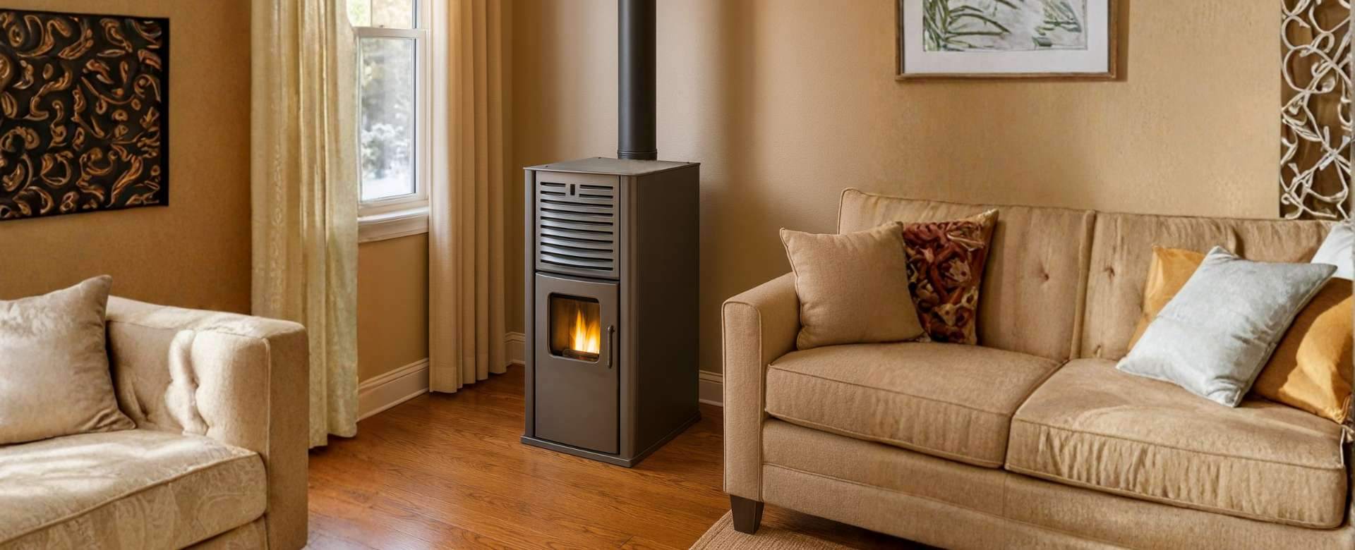 Pellet fireplace with water jacket
